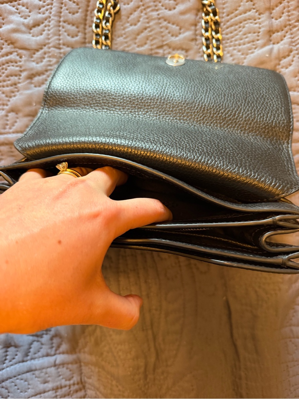Tory Burch Britten Crossbody Bag - Black & Silver - Picture 8 of 11